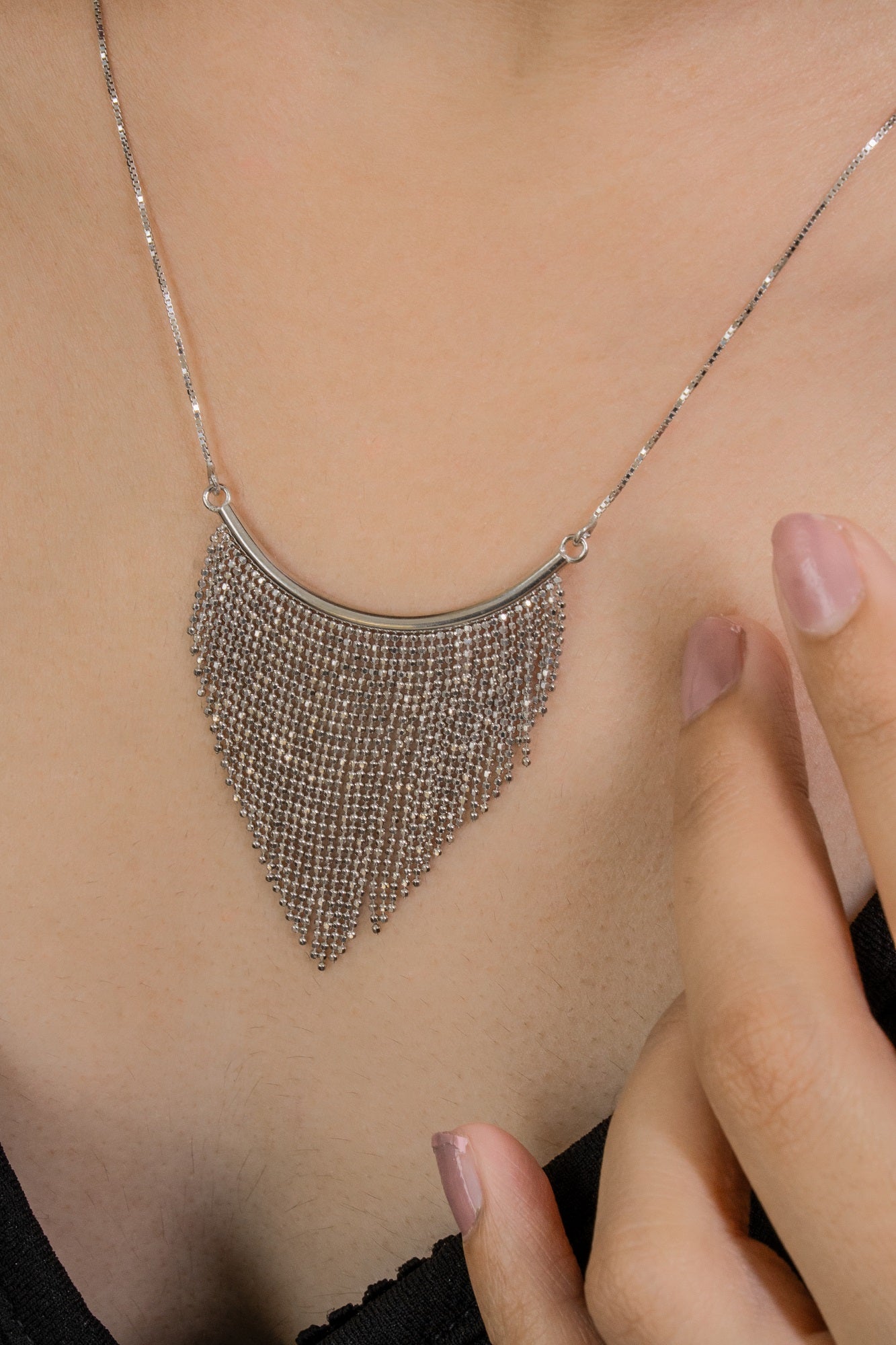 Tanya Drape Sterling Silver Chain Pendant